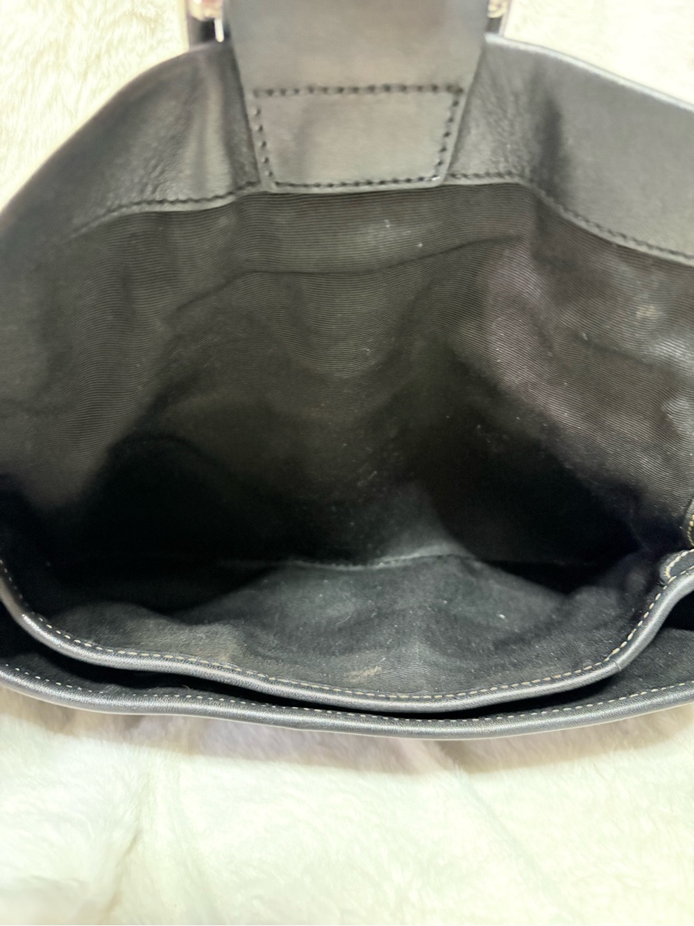 Coach Black Leather Shoulder Bag with Silver-Tone Buckle - Picture 10 of 11